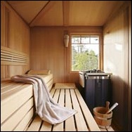 KLAFS zahradní sauna - pohled zevnitř